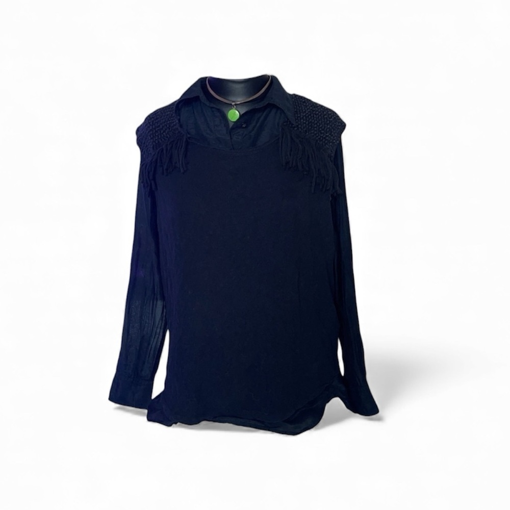 Scotch & Soda and a mulberry silk 100% Ralph Lauren Black Top with necklace